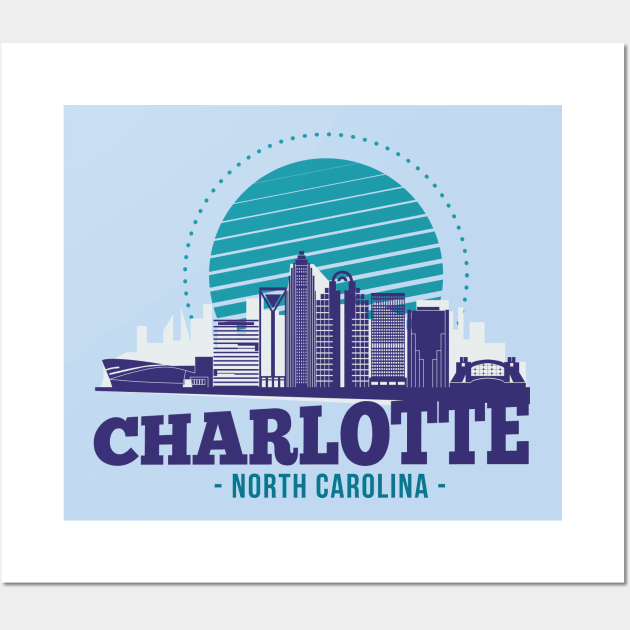 Charlotte, North Carolina Skyline Wall Art by SLAG_Creative